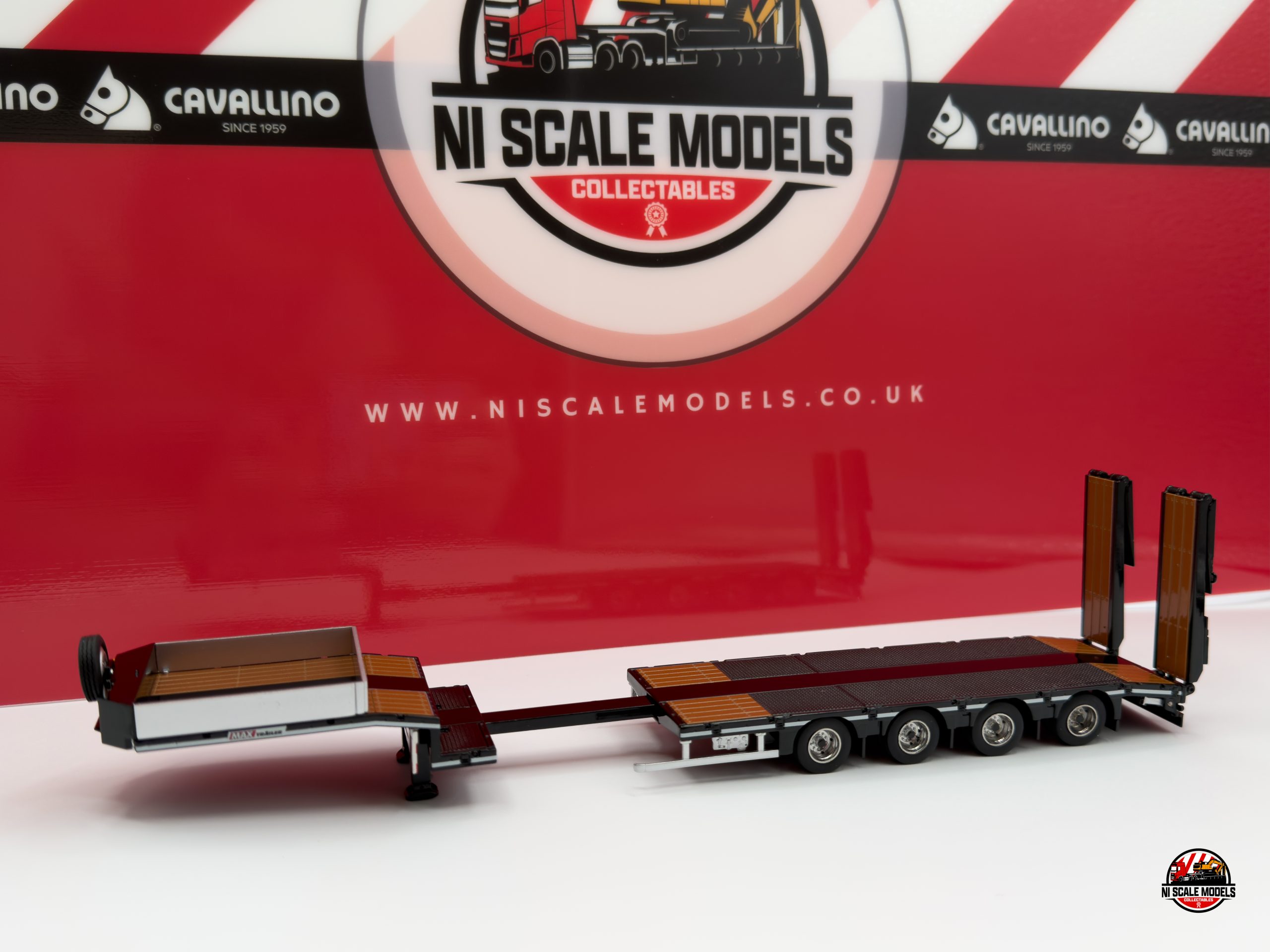 Faymonville Four-Axle Low Loader with ramps (Black) - Cavallino